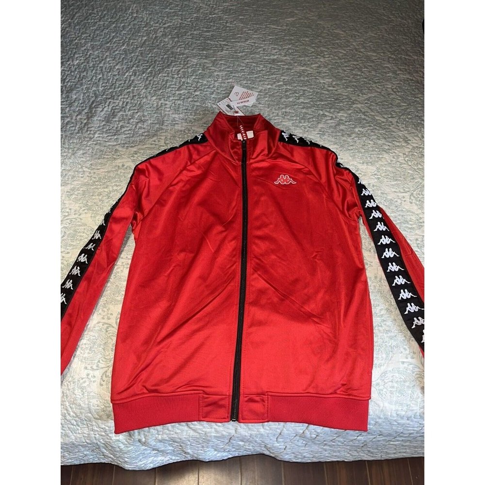 Kappa Mens 222 Banda Anniston Track Jacket Red/Black Size L